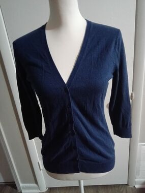 Old Navy Dark Blue V-Neck Button Cardigan